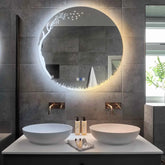 Espejo LED Redondo | Botones táctiles | Función antivaho | Temperatura de color ajustable - Reyze Seria Good Vibes Model 8